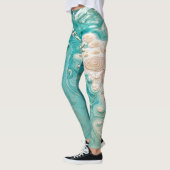 Leggings Art topographique océanique abstrait (Gauche)