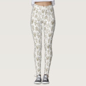 Leggings Art Tree Gold Holiday Christmas WHITE (Devant)