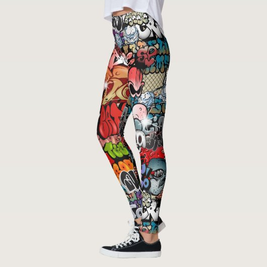Leggings Art urbain dynamique de rue Graffiti art motif (Gauche)