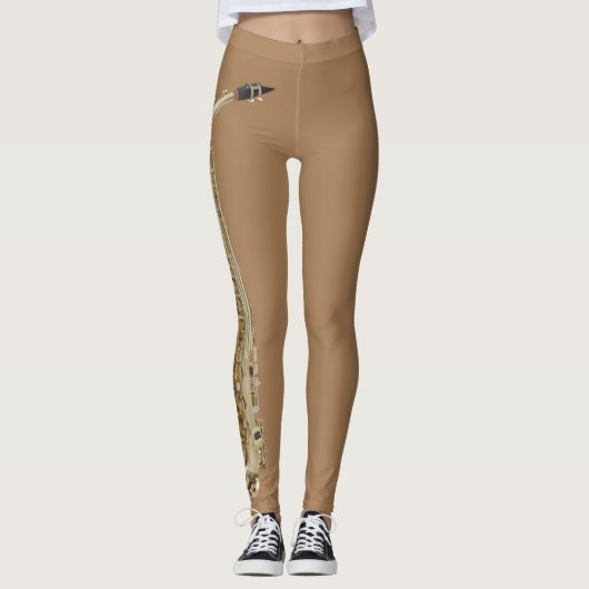 Leggings Art vectoriel saxophone (Devant)