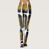 Leggings Artiste dorée : Noir & Or Abstrait (Dos)