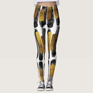 Leggings Artiste dorée : Noir & Or Abstrait