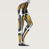 Leggings Artiste dorée : Noir & Or Abstrait (Droite)