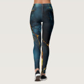Leggings Artiste Veiné Abstrait Ocher Bleu (Dos)