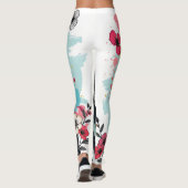 Leggings Artistic Abstract Floral-Paint Splatter Yoga Pants (Dos)