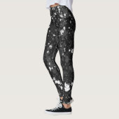 Leggings Artistic Abstrait Black Aquarelle Paint Splatters (Gauche)
