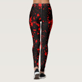 Leggings Artistic Éclaboussure de peinture noire rouge colo (Dos)
