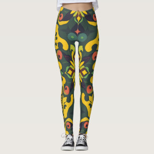 Leggings Artistiques Vibrants - Élégant Patte sans