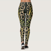 Leggings Arts et artisanat vintage motif floral Roycroft (Dos)