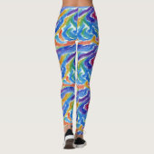 Leggings Artsy Abstrait Arc-en-ciel Aquarelle rayures Peint (Dos)