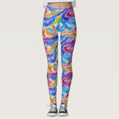 Leggings Artsy Abstrait Arc-en-ciel Aquarelle rayures Peint (Devant)