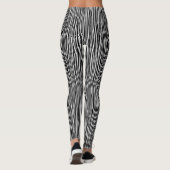 Leggings Artsy Abstrait Black and White Stripes Motif (Dos)
