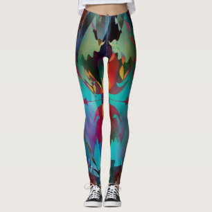 Leggings Artsy Dark Colorful Entraînement Abstrait
