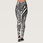 Leggings Artsy Moderne Zèbre Noir Et Blanc (Dos)