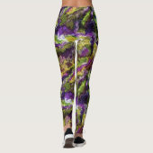 Leggings Arty Purple Pink Lime Green Black Paint Swirl (Dos)