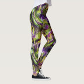 Leggings Arty Purple Pink Lime Green Black Paint Swirl (Droite)