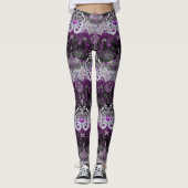 Leggings Asexuel Dragon Damask - Ace Pride couleurs drapeau (Devant)