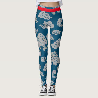 LEGGINGS ASIAN CLOUD MOTIF BLUE LEGINGS