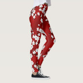 Leggings Asie Floral blanc cerisier rouge (Droite)