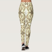 Leggings Aspect dentelle de fleurs Sépia doré (Dos)