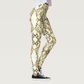 Leggings Aspect dentelle de fleurs Sépia doré (Droite)