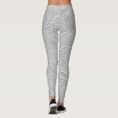 Leggings Aspect floral embossé gris (Dos)