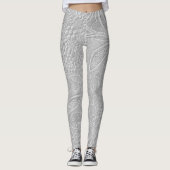 Leggings Aspect floral embossé gris (Devant)