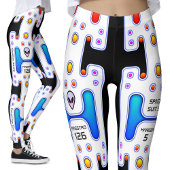 Leggings Astronaute blanc fille spatiale Android Robot