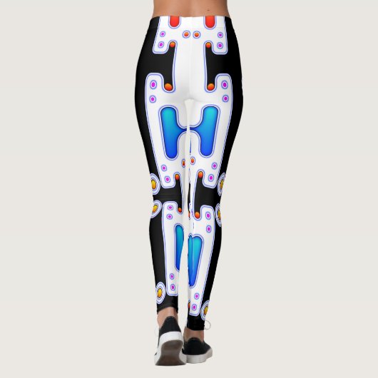 Leggings Astronaute blanc fille spatiale Android Robot (Dos)