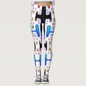 Leggings Astronaute blanc fille spatiale Android Robot (Devant)