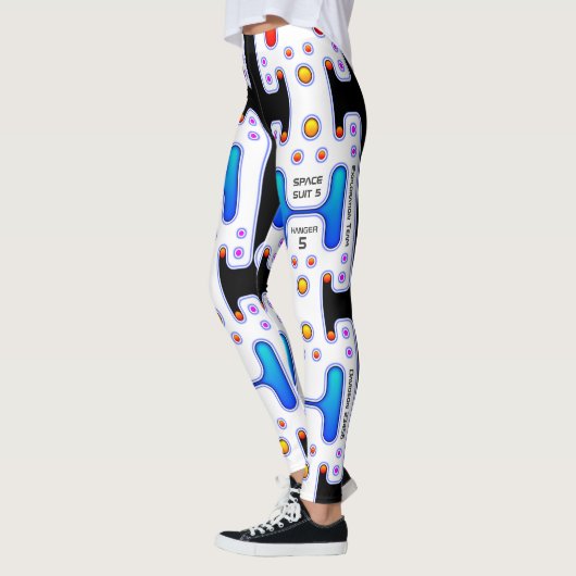 Leggings Astronaute blanc fille spatiale Android Robot (Gauche)