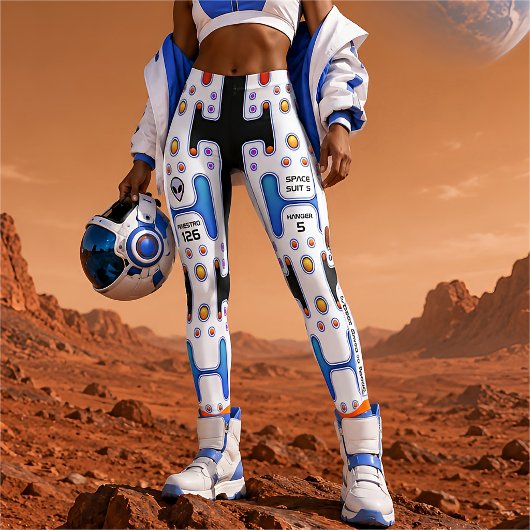 Leggings Astronaute Blanche Fille de l'Espace Extérieur Rob