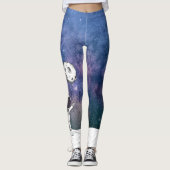 Leggings Astronaute dans l'espace avec ballon lunaire cosmo (Devant)