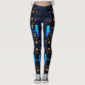 Leggings Astronaute noir SciFi Space Girl Alt Robot (Devant)