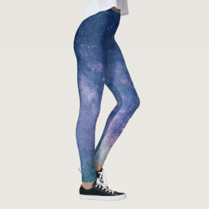 Leggings Astronomie cosmos bleu violet pourpre ciel étoiles