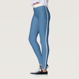 Leggings Athleisure Personnalisé Rayé Bleu Neutre Subtil
