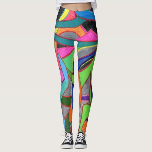Leggings Attraper les yeux et attirer l'attention abstraite (Devant)