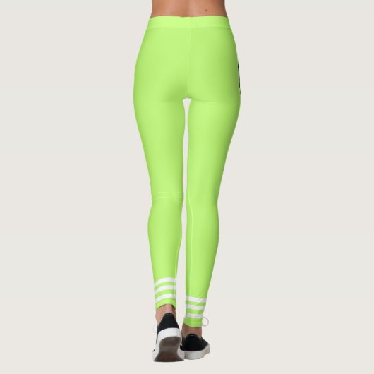 Leggings Attraper les yeux vert vif néon Exercice (Dos)