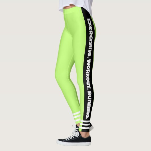 Leggings Attraper les yeux vert vif néon Exercice (Gauche)