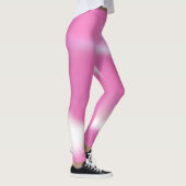 Leggings au design rose et blanc abstrait (Droite)