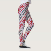 Leggings aucun signe d'intrusion rouge sur blanc (Droite)