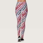 Leggings aucun signe d'intrusion rouge sur blanc (Dos)