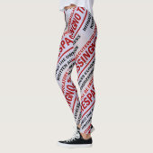Leggings aucun signe d'intrusion rouge sur blanc (Gauche)