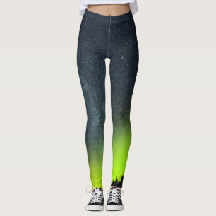 Leggings Aurora Borealis Lumières du Nord étoiles ciel