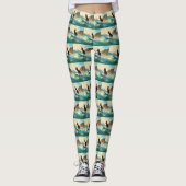 Leggings Australian Kelpie Beach Surf Paining (Devant)