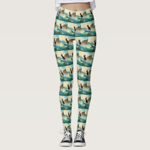 Leggings Australian Kelpie Beach Surf Paining