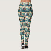 Leggings Australian Shepherd Beach Surfing Peinture (Dos)