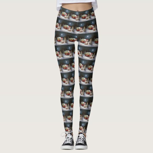 Leggings Australian Shepherd Caravan Christmas Adventure (Devant)