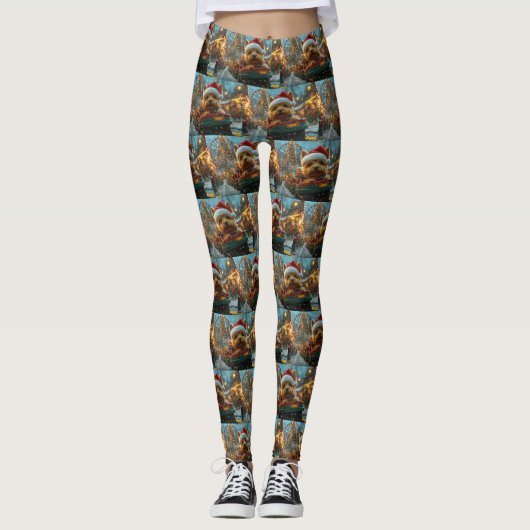 Leggings Australie Terrier Dog Roller Dessous de verre Noël (Devant)