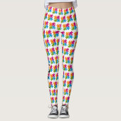Leggings Autism Puzzle Piece Awareness Support Cute Walk 1K (Devant)